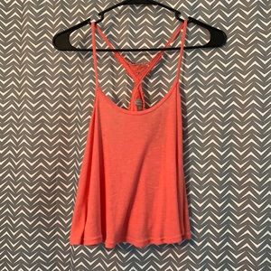 Pink Flowy Racerback Tank Top